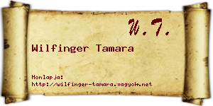 Wilfinger Tamara névjegykártya